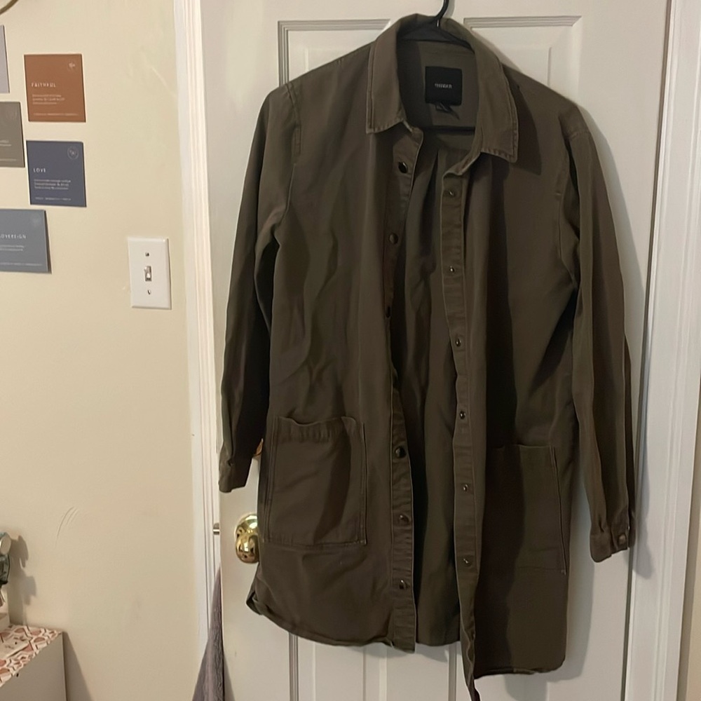 Long button down jacket